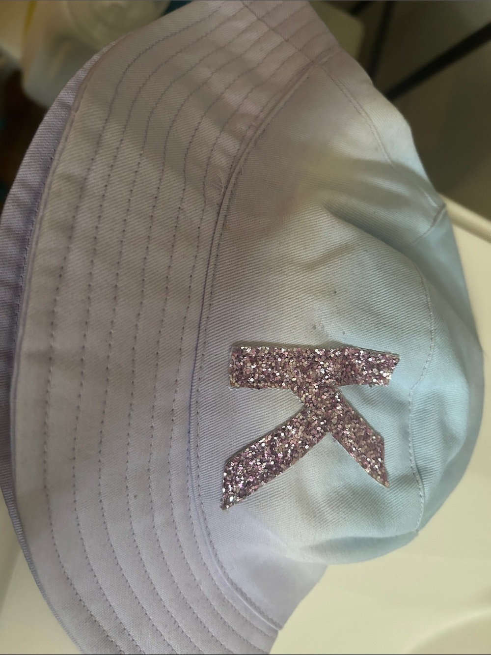 Justice Lavender Glitter K Bucket Hat